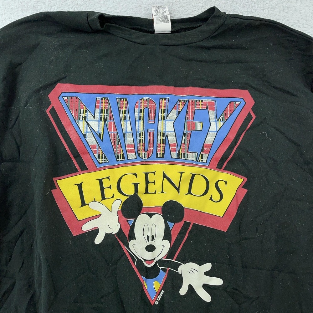 Vintage Mickey Mouse Legends Sweatshirt BOXY XL Walt Disney Cartoon Crewneck 90s